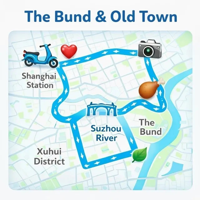 The Bund and Old Town e-bike tour in Shanghai